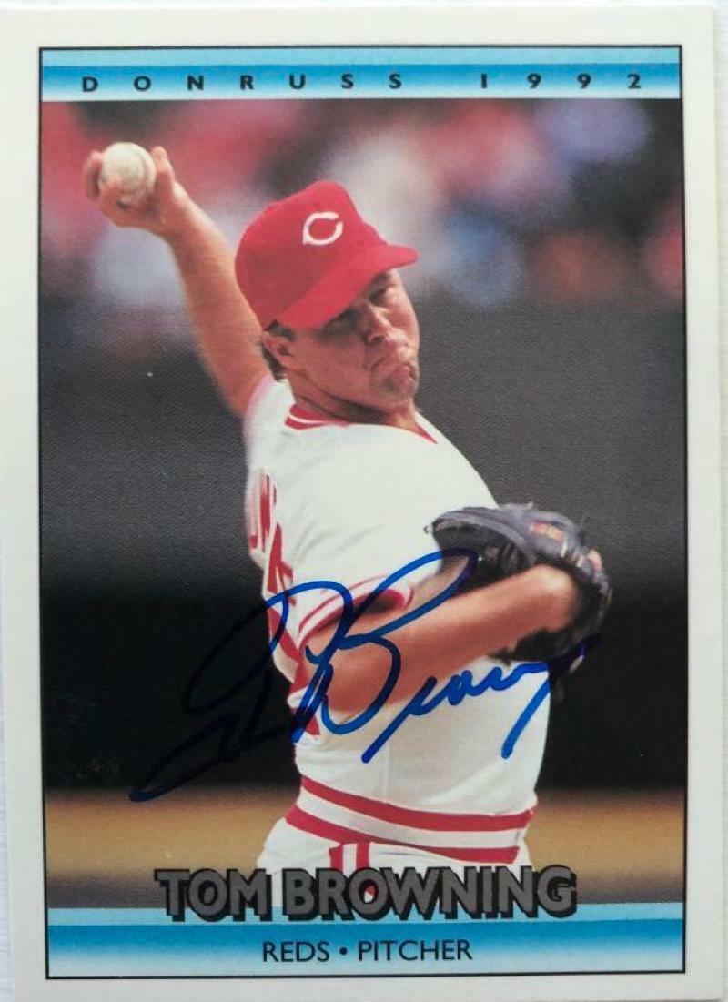 Tom Browning Signed 1992 Donruss Baseball Card - Cincinnati Reds - PastPros
