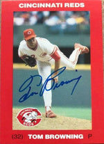 Tom Browning Signed 1992 Kahn's Baseball Card - Cincinnati Reds