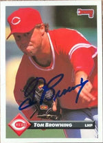 Tom Browning Signed 1993 Donruss Baseball Card - Cincinnati Reds
