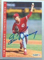 Tom Browning Signed 1993 Fleer Baseball Card - Cincinnati Reds - PastPros