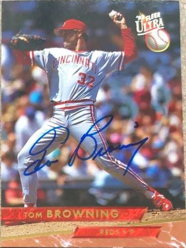 Tom Browning Signed 1993 Fleer Ultra Baseball Card - Cincinnati Reds