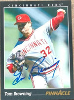 Tom Browning Signed 1993 Pinnacle Baseball Card - Cincinnati Reds