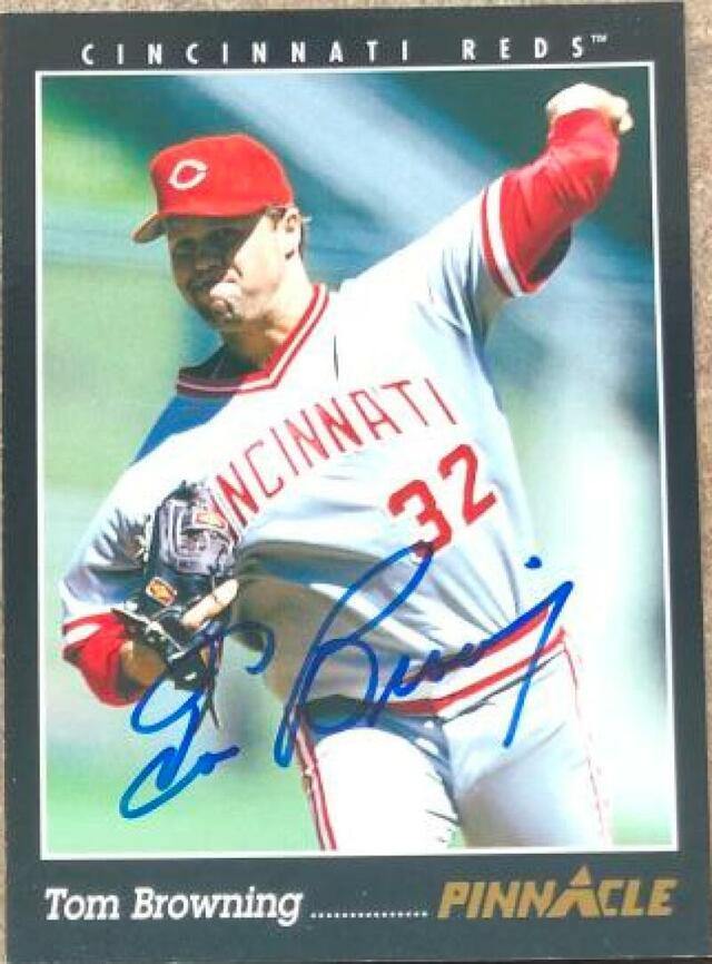 Tom Browning Signed 1993 Pinnacle Baseball Card - Cincinnati Reds - PastPros