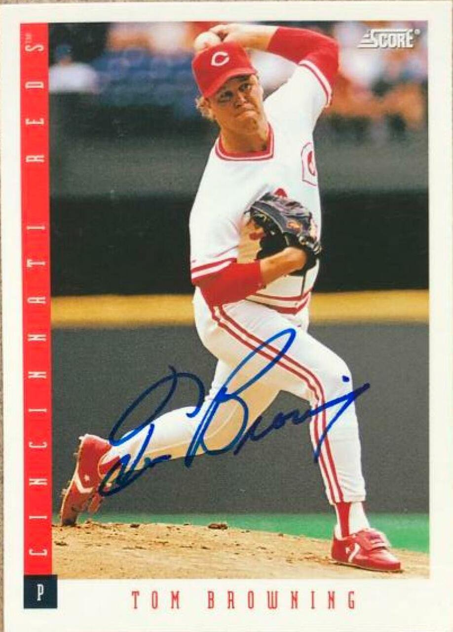 Tom Browning Signed 1993 Score Baseball Card - Cincinnati Reds - PastPros