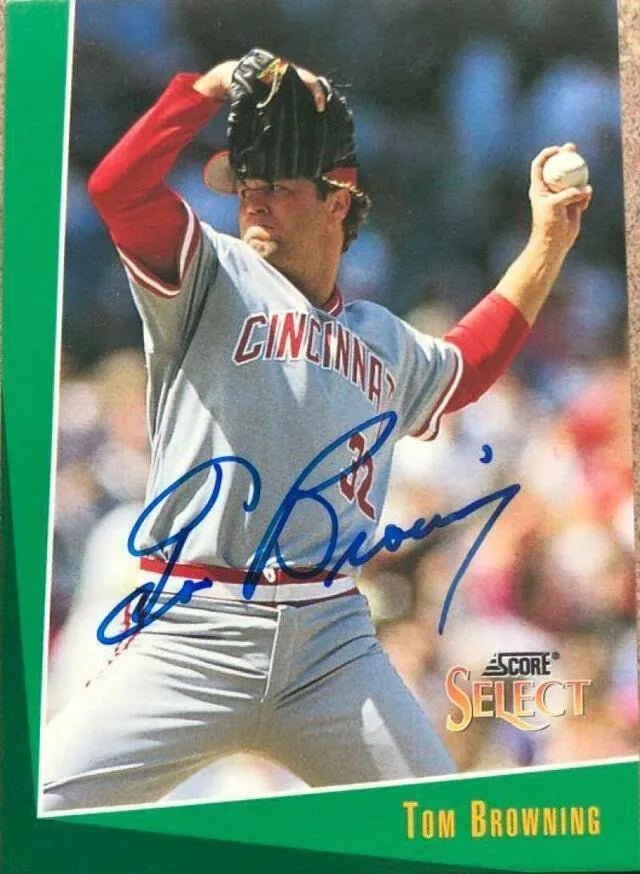 Tom Browning Signed 1993 Score Select Baseball Card - Cincinnati Reds