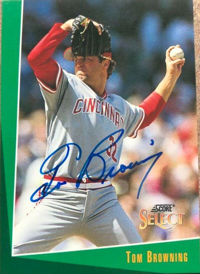 Tom Browning Signed 1993 Score Select Baseball Card - Cincinnati Reds - PastPros