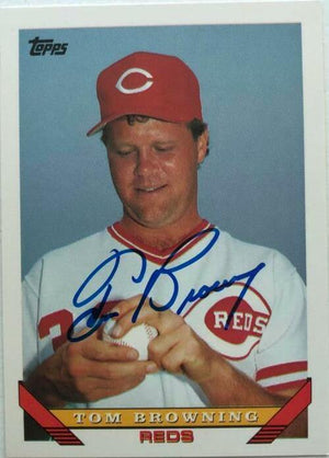 Tom Browning Signed 1993 Topps Baseball Card - Cincinnati Reds - PastPros