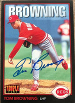 Tom Browning Signed 1993 Triple Play Baseball Card - Cincinnati Reds
