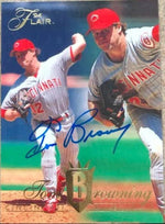 Tom Browning Signed 1994 Flair Baseball Card - Cincinnati Reds
