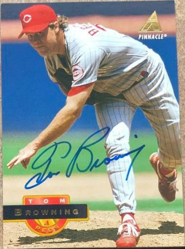 Tom Browning Signed 1994 Pinnacle Baseball Card - Cincinnati Reds