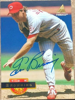 Tom Browning Signed 1994 Pinnacle Baseball Card - Cincinnati Reds