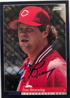 Tom Browning Signed 1994 Score Baseball Card - Cincinnati Reds