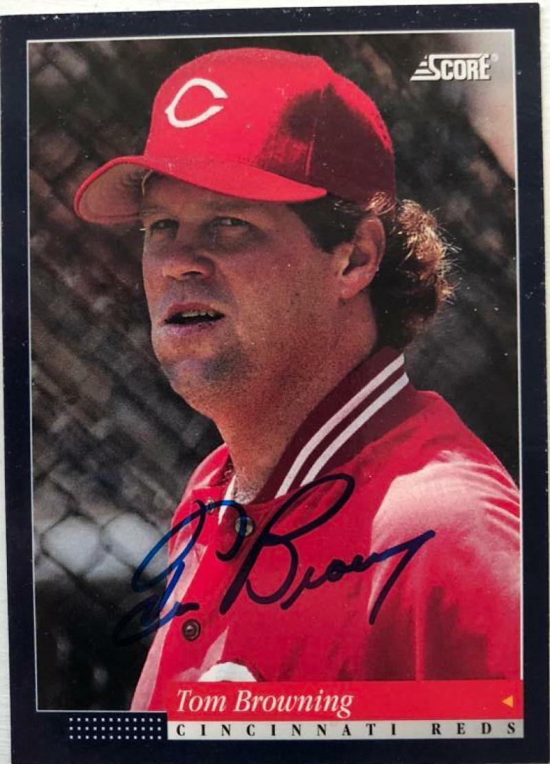 Tom Browning Signed 1994 Score Baseball Card - Cincinnati Reds - PastPros
