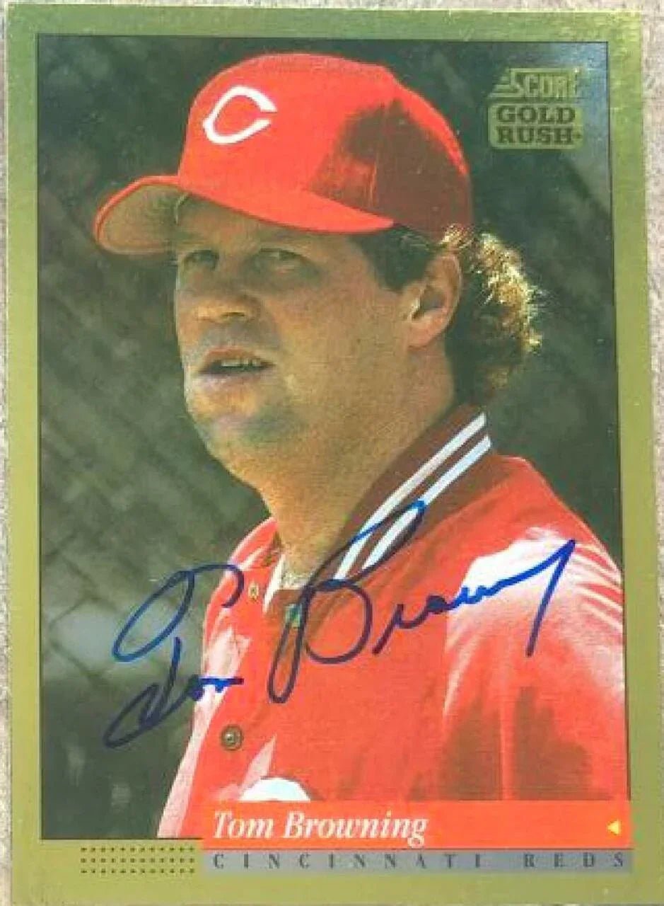 Tom Browning Signed 1994 Score Gold Rush Baseball Card - Cincinnati Reds