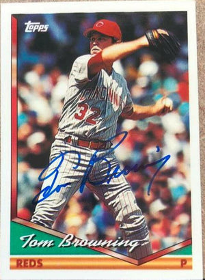 Tom Browning Signed 1994 Topps Baseball Card - Cincinnati Reds - PastPros