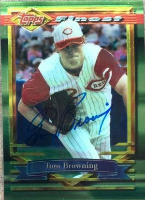 Tom Browning Signed 1994 Topps Finest Baseball Card - Cincinnati Reds