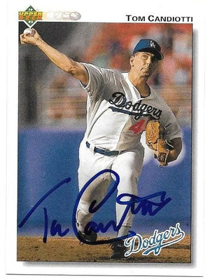 Tom Candiotti Signed 1992 Upper Deck Baseball Card - Los Angeles Dodgers