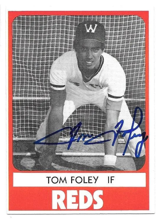 Tom Foley Signed 1980 TCMA Baseball Card - Waterbury Reds