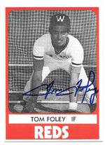 Tom Foley Signed 1980 TCMA Baseball Card - Waterbury Reds - PastPros