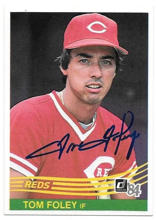 Tom Foley Signed 1984 Donruss Baseball Card - Cincinnati Reds
