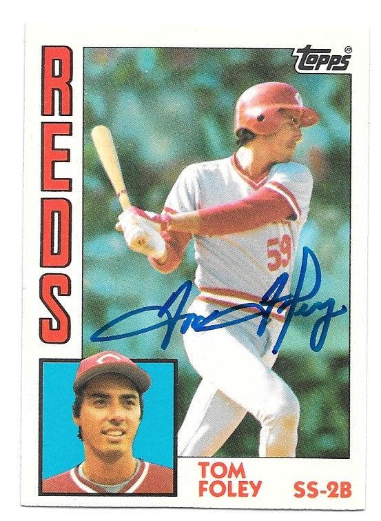 Tom Foley Signed 1984 Topps Tiffany Baseball Card - Cincinnati Reds - PastPros