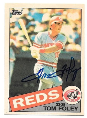 Tom Foley Signed 1985 Topps Tiffany Baseball Card - Cincinnati Reds
