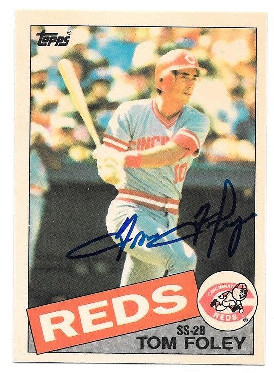 Tom Foley Signed 1985 Topps Tiffany Baseball Card - Cincinnati Reds - PastPros