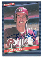 Tom Foley Signed 1986 Donruss Baseball Card - Philadelphia Phillies