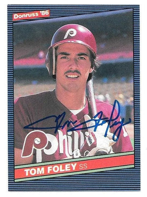 Tom Foley Signed 1986 Donruss Baseball Card - Philadelphia Phillies