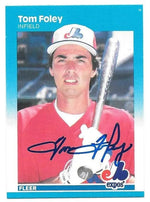 Tom Foley Signed 1987 Fleer Baseball Card - Montreal Expos