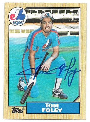 Tom Foley Signed 1987 Topps Baseball Card - Montreal Expos - PastPros