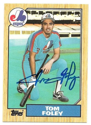 Tom Foley Signed 1987 Topps Tiffany Baseball Card - Montreal Expos
