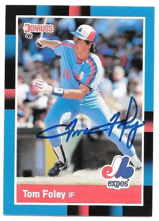 Tom Foley Signed 1988 Donruss Baseball Card - Montreal Expos