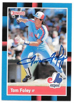 Tom Foley Signed 1988 Donruss Baseball Card - Montreal Expos - PastPros