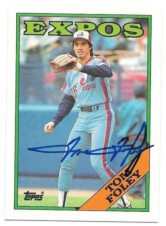 Tom Foley Signed 1988 Topps Tiffany Baseball Card - Montreal Expos
