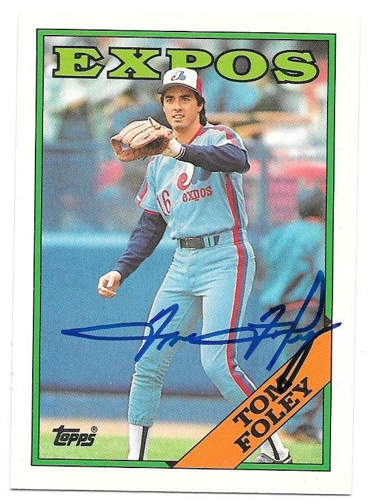 Tom Foley Signed 1988 Topps Tiffany Baseball Card - Montreal Expos - PastPros