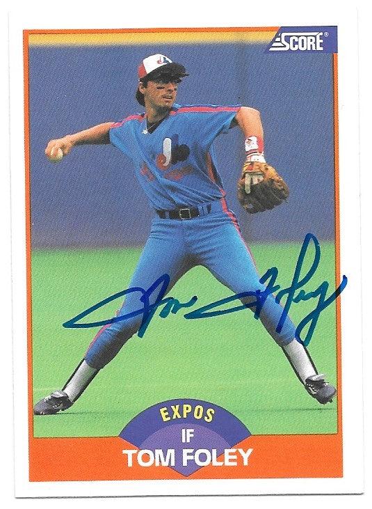 Tom Foley Signed 1989 Score Baseball Card - Montreal Expos - PastPros