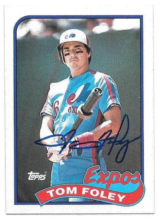 Tom Foley Signed 1989 Topps Baseball Card - Montreal Expos