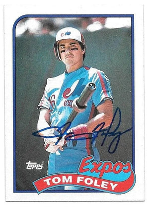 Tom Foley Signed 1989 Topps Baseball Card - Montreal Expos