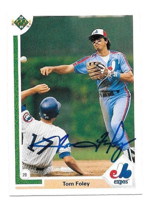 Tom Foley Signed 1991 Upper Deck Baseball Card - Montreal Expos