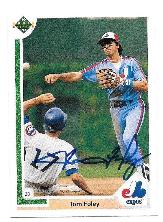 Tom Foley Signed 1991 Upper Deck Baseball Card - Montreal Expos - PastPros