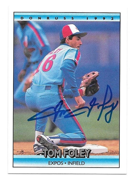 Tom Foley Signed 1992 Donruss Baseball Card - Montreal Expos - PastPros