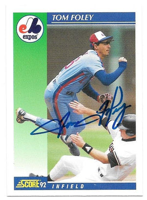 Tom Foley Signed 1992 Score Baseball Card - Montreal Expos - PastPros