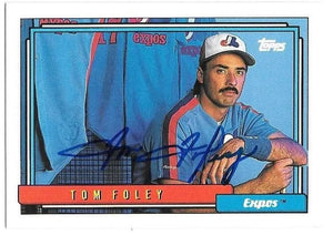 Tom Foley Signed 1992 Topps Baseball Card - Montreal Expos