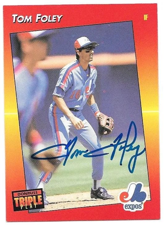 Tom Foley Signed 1992 Triple Play Baseball Card - Montreal Expos