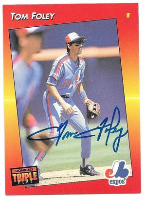 Tom Foley Signed 1992 Triple Play Baseball Card - Montreal Expos