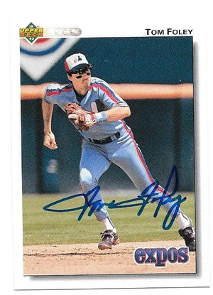 Tom Foley Signed 1992 Upper Deck Baseball Card - Montreal Expos