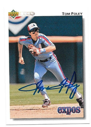 Tom Foley Signed 1992 Upper Deck Baseball Card - Montreal Expos - PastPros