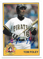 Tom Foley Signed 1993 Hills Pirates Kids Club Baseball Card - Pittsburgh Pirates - PastPros