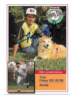 Tom Foley Signed 1993 Milk Bone Super Stars Baseball Card